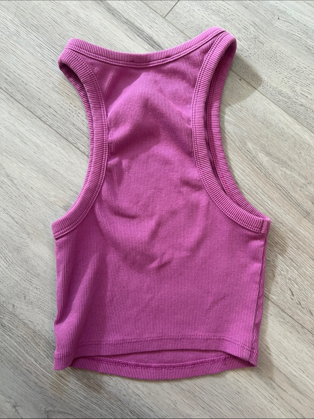 💋3/$10💋Zara Pink/Purple Racerback Ribbed Crop Top Size S - Picture 4 of 4